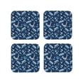 thumbnail image 1 of Yiaed Blue Bus Print Leather Coasters for Drinks - Cup Coasters Coffee Table Kitchen Table Bar, Home & Office Gifts Handmade Drink Coasters-Square, 1 of 6