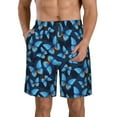thumbnail image 1 of Yiaed Blue Butterfly Print Men's Swim Trunks with Lining Quick Dry Sports Shorts Beach Shorts Boardshorts-3X-Large, 1 of 5