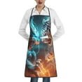 thumbnail image 1 of Yiaed Blue Dragon And White Tiger Print Kitchen Apron with Hand Wipe Pockets,Big Pocket,Aprons for Women with Pockets, Waterproof for Cooking Baking, 1 of 7