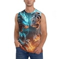 thumbnail image 1 of Yiaed Blue Dragon And White Tiger Print Men's Singlet Vests Summer Running Muscle Tank Tops Gym Undershirt Round Neck Sleeveless for man, 1 of 5