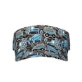 thumbnail image 1 of Yiaed Blue Excavator Print Sport Sun Visor Hats Adjustable Empty Top Baseball Cap Cotton Ball Caps for Women and Men, 1 of 5