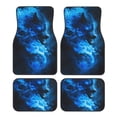 thumbnail image 1 of Yiaed Blue Fire Cool Wolf Print Carpet Floor Mats for Cars, Auto Accessories Front & Rear Car Floor Mats Car Floor Foot Mat Sets of 4 Pieces, 1 of 7