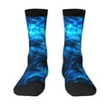 thumbnail image 1 of Yiaed Blue Fire Wolf Print Great elasticity Crew Socks Sports socks for Men and Women, 1 of 5
