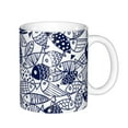 thumbnail image 1 of Yiaed Blue Fish1 Print Ceramics Coffee,Large Handle Design,Extra Large Tea and Coffee Cup for Office and Home Mugs, 1 of 6