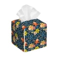 thumbnail image 1 of Yiaed Blue Floral Print Tissue Box Cover, PU Leather Decorative Organizer for Tabletop, Bathroom, Car, Office Creative Decorative, 1 of 7