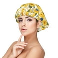 thumbnail image 1 of Yiaed Blue Floral Sunflower Print Satin Bonnet Silk Bonnet Hair Bonnet for Sleeping Hair Bonnets, 1 of 6