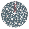 thumbnail image 1 of Yiaed Blue Flower Print Christmas Tree Skirt , Tree SkirtsTree Mat for Christmas Winter Holiday Indoor Decorations-30", 1 of 7
