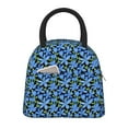 thumbnail image 1 of Yiaed Blue Flowers Print Lunch Bag Adult Insulated Lunch Box, Leakproof Cooler Food Lunch Containers Reusable High Capacity Lunch Tote Bags-One Size, 1 of 6
