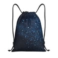 thumbnail image 1 of Yiaed Blue Glitter Retro Print Drawstring Bags Drawstring Backpack Bulk String Back Pack Gym Sport Bag-Small, 1 of 5