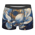 thumbnail image 1 of Yiaed Blue Golden Dream Lotus Print Men's Soft Cotton Boxer Shorts Breathable Boxers Underwear Moisture-Wicking Underwear Stretch Boxer Briefs for Man-Large, 1 of 5