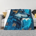 thumbnail image 1 of Yiaed Blue Iceberg Leaf Wolf Print Blanket Throw Blanket Soft Cozy Flannel Blanket for Home Bed Sofa Couch Chair-50"x40", 1 of 6