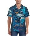 thumbnail image 1 of Yiaed Blue Iceberg Leaf Wolf Print Hawaiian Shirt for Men Short Sleeve Button Down Shirts Beach Shirts for Men-Large, 1 of 1