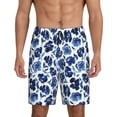 thumbnail image 1 of Yiaed Blue Ink Flowers for Men's Soft Sleep Pajama Short Lounging Pajama Shorts-XX-Large, 1 of 1