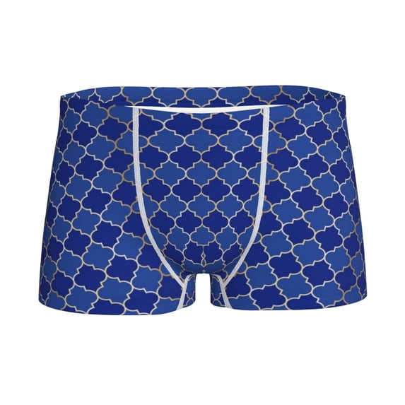 Yiaed Blue Lantern Shapes Print Boys' Boxer Briefs Cotton Casual Stretch Comfort Boys Boxers - Kids Boxer Briefs Underwear for Boys (6-18)-XX-Small