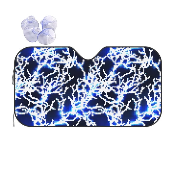 Yiaed Blue Lightning2 Print Car Windshield Sunshade Front Auto Car Front Window Sun Shade Foldable Sun Visor Shield Cover Auto Accessories for Sedan SUV Truck-Small