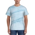 thumbnail image 1 of Yiaed Blue Marble Print Mens Short Sleeve Tight Fit T-Shirt, Crewneck Casual Tee-X-Large, 1 of 5