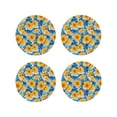 thumbnail image 1 of Yiaed Blue Ocean Wave Sunflower Print Leather Coasters for Drinks - Cup Coasters Coffee Table Kitchen Table Bar, Home & Office Gifts Handmade Drink Coasters-Round Shape, 1 of 6