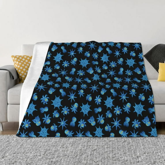 Yiaed Blue Octopus Print Blanket Throw Blanket Soft Cozy Flannel Blanket for Home Bed Sofa Couch Chair-40"x30"
