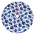 thumbnail image 1 of Yiaed Blue Roses Print Christmas Tree Skirt , Tree SkirtsTree Mat for Christmas Winter Holiday Indoor Decorations-48", 1 of 7