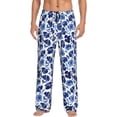 thumbnail image 1 of Yiaed Blue Roses Print Men's Lounge Pants, Loose PJ Bottoms, Long Pajama Pants for Men-XX-Large, 1 of 5