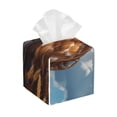 thumbnail image 1 of Yiaed Blue Sky White Cloud Eagle Print Tissue Box Cover, PU Leather Decorative Organizer for Tabletop, Bathroom, Car, Office Creative Decorative, 1 of 7