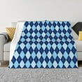 thumbnail image 1 of Yiaed Blue Squares Print Blanket Throw Blanket Soft Cozy Flannel Blanket for Home Bed Sofa Couch Chair-50"x40", 1 of 6