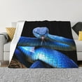 thumbnail image 1 of Yiaed Blue Viper Snake Print Blanket Throw Blanket Soft Cozy Flannel Blanket for Home Bed Sofa Couch Chair-60"x50", 1 of 6