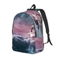 thumbnail image 1 of Yiaed Boat Lighthouse Storm Waves Print Print Laptop Backpack Travel Canvas Backpack Vintage Aesthetic Backpack for School Knapsack Backpack Backpack for School-, 1 of 5