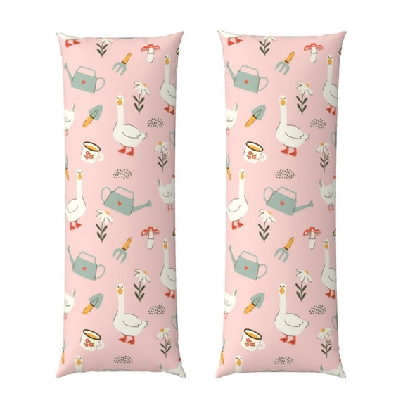 Yiaed Body Pillow Cover, Ultra Soft Microfiber Pillowcases, Breathable Long Pillow Case, Envelope Closure-Chicken And Goose (20x54 inch)(Pillow core not included)