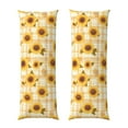 thumbnail image 1 of Yiaed Body Pillow Cover, Ultra Soft Microfiber Pillowcases, Breathable Long Pillow Case, Envelope Closure-Coffee Plaid Sunflower (20x54 inch)（Pillow core not included）, 1 of 5