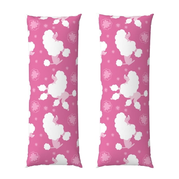 Yiaed Body Pillow Cover, Ultra Soft Microfiber Pillowcases, Breathable Long Pillow Case, Envelope Closure-Cute Poodle Dog (20x54 inch)(Pillow core not included)