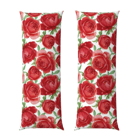 Yiaed Body Pillow Cover, Ultra Soft Microfiber Pillowcases, Breathable Long Pillow Case, Envelope Closure-Rose Flowers (20x54 inch)(Pillow core not included)