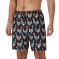 thumbnail image 1 of Yiaed Bohemian Chicken Print Mens Swim Trunks Bathing Suit Compression Liner Beach Swim Shorts Swimwear Quick Dry Zipper Pocket No-Chafing Board Short-, 1 of 6
