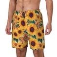thumbnail image 1 of Yiaed Bohemian Sunflower Print Mens Swim Trunks Bathing Suit Compression Liner Beach Swim Shorts Swimwear Quick Dry Zipper Pocket No-Chafing Board Short-XX-Large, 1 of 6