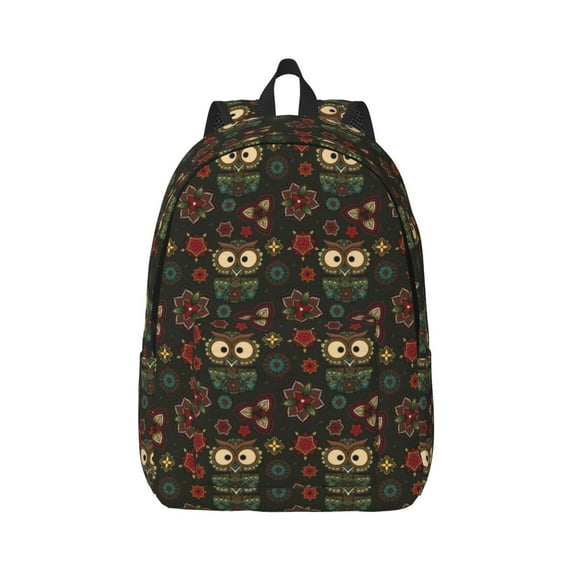 Yiaed Boho Owl Print Backpack, Premium Laptop Backpack, Travel Backpack for Women, Lightweight Backpacks, Comfortable Back Pack-Medium