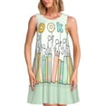 thumbnail image 1 of Yiaed Books Print Women's Sleeveless Dress, Loose Fit Summer Dress, Casual Sleeveless Dress for Women, 1 of 7