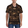 thumbnail image 1 of Yiaed Bookshelves Print Hawaiian Shirt for Men Short Sleeve Button Down Shirts Beach Shirts for Men-3X-Large, 1 of 5