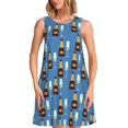 thumbnail image 1 of Yiaed Bottle And Glass Print Women's Sleeveless Dress, Loose Fit Summer Dress, Casual Sleeveless Dress for Women, 1 of 7