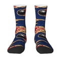 thumbnail image 1 of Yiaed Bowling Ball And Flame Print Great elasticity Crew Socks Sports socks for Men and Women, 1 of 5