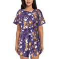 thumbnail image 1 of Yiaed Bowling Game Print Short Sleeve Pajama Sets for Women Casual Crew Neck 2 Piece Lounge Sets Women's Short-Sleeved Pajama-Medium, 1 of 5