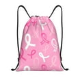 thumbnail image 1 of Yiaed Breast Cancer Awareness (3) Print Drawstring Bags Drawstring Backpack Bulk String Back Pack Gym Sport Bag-Small, 1 of 5