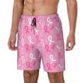 thumbnail image 1 of Yiaed Breast Cancer Awareness (3) Print Mens Swim Trunks Bathing Suit Compression Liner Beach Swim Shorts Swimwear Quick Dry Zipper Pocket No-Chafing Board Short-X-Large, 1 of 6