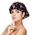 thumbnail image 1 of Yiaed Breast Cancer Awareness Print Satin Bonnet Silk Bonnet Hair Bonnet for Sleeping Hair Bonnets, 1 of 6