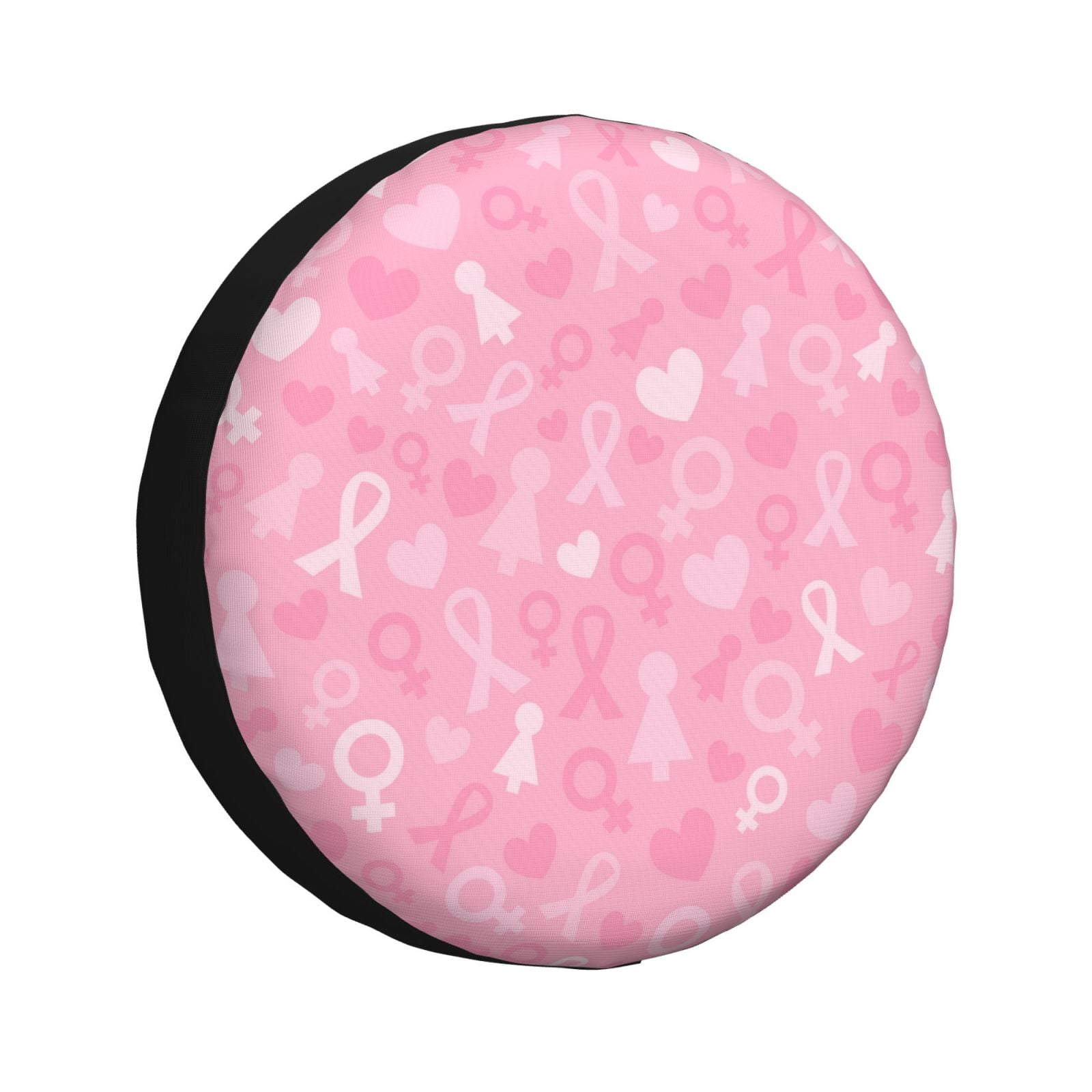 Yiaed Breast Cancer Awareness Print Tire Wheel Cover, Waterproof Spare