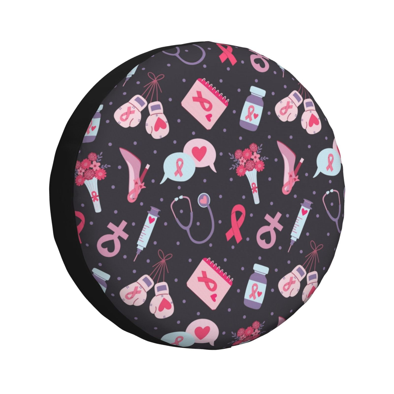 Yiaed Breast Cancer Awareness1 Print Tire Wheel Cover, Waterproof Spare