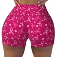 thumbnail image 1 of Yiaed Breast Cancer Awareness6 Print Women's Athletic Shorts Running Shorts Sporty Short High Waisted Elastic Workout Shorts for Yoga Gym Running & Sports -Medium, 1 of 8