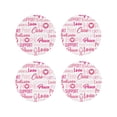 thumbnail image 1 of Yiaed Breast Cancer Pink Ribbons Awareness (2) Print Leather Coasters for Drinks - Cup Coasters Coffee Table Kitchen Table Bar, Home & Office Gifts Handmade Drink Coasters-Round Shape, 1 of 6