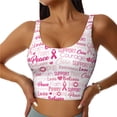 thumbnail image 1 of Yiaed Breast Cancer Ribbons Awareness Print Ladies Waistcoat Women Sports Vest Vest Sports Women Sports Top Yoga Vest for women-Medium, 1 of 8