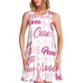 thumbnail image 1 of Yiaed Breast Cancer Ribbons Awareness Print Women's Sleeveless Dress, Loose Fit Summer Dress, Casual Sleeveless Dress for Women, 1 of 7