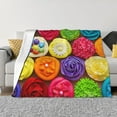 thumbnail image 1 of Yiaed Brightly Colored Cupcakes Print Blanket Throw Blanket Soft Cozy Flannel Blanket for Home Bed Sofa Couch Chair-60"x50", 1 of 6